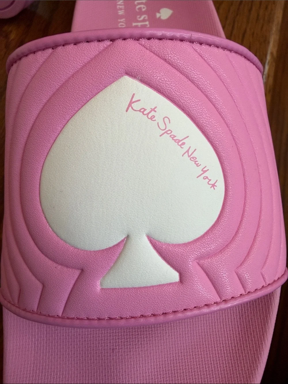 kate spade Women’s Pink Spade Logo Slide Sandals